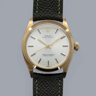 Rolex Oyster Perpetual 1002 34mm 14k yellow gold Silver