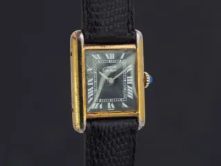 Cartier Tank Must de Cartier 20mm Silver and Vermeil and Gilt Black