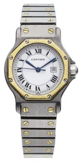 Cartier Santos 2966 32mm stainless steel and yellow gold White