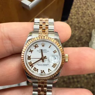 Rolex Lady-Datejust 179171 Rose gold and Stainless steel White