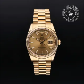 Rolex Day-Date 118238 36mm Yellow gold Champagne