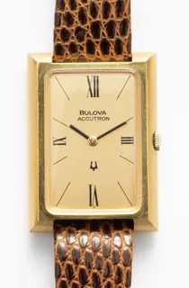 Bulova Accutron 27mm 18k Gold Golden