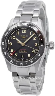 Longines Spirit L3.802.1.53.6 39mm Brushed/polished titanium Black