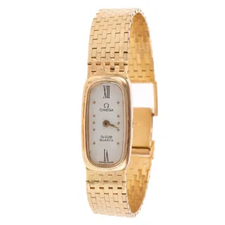 Omega De Ville 24mm 14k yellow gold White