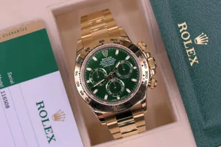 Rolex Daytona 116508 18k yellow gold Green