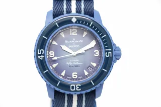 Swatch x Blancpain Scuba Fifty Fathoms Atlantic Ocean SO35A100 Ceramic Blue