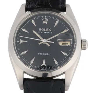 Rolex Oysterdate Precision 6494 34mm Stainless steel Black