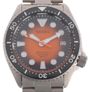 Seiko Scuba 42mm Stainless steel Black and Orange