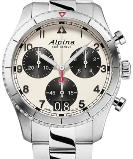 Alpina Startimer AL-372WB4S26B 44mm Stainless steel Beige