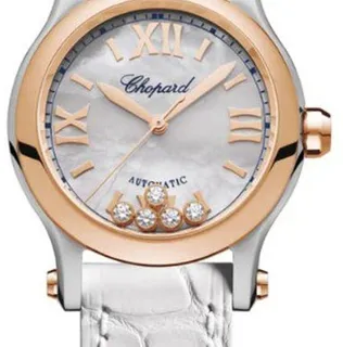 Chopard Happy Sport 278573-6018 30mm Yellow gold and Stainless steel White