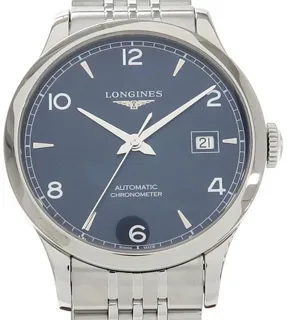 Longines Record L2.820.4 38.5mm Stainless steel Blue