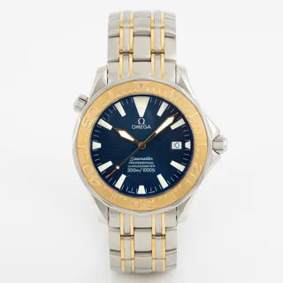 Omega Seamaster Diver 300M 2455.80.00 Yellow gold and Stainless steel Blue