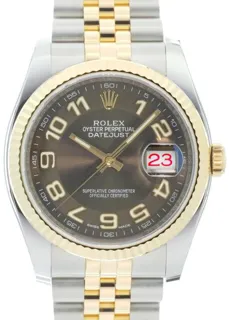 Rolex Datejust 36 116233 36mm Yellow gold and Stainless steel Brown