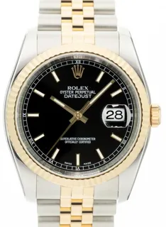 Rolex Datejust 36 116233 36mm Yellow gold and Stainless steel Black