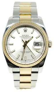 Rolex Datejust 36 116233 36mm Yellow gold and Stainless steel Silver