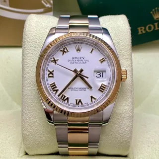 Rolex Datejust 36 116233 36mm Yellow gold and Stainless steel White