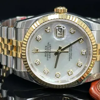 Rolex Datejust 36 116233 36mm Yellow gold and Stainless steel White