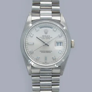 Rolex Day-Date 18206 36mm Platinum Silver