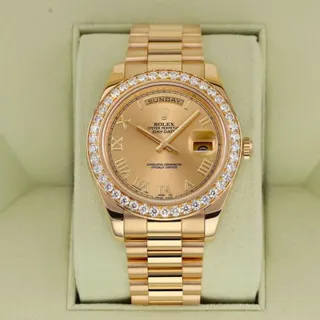 Rolex Day-Date 218348 41mm Yellow gold Champagne