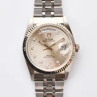 Tudor Oyster Prince Date Day 76214 36mm Stainless steel Silver