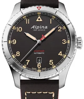 Alpina Startimer AL-525BBG4S26 41mm Stainless steel Black