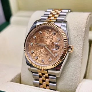 Rolex Datejust 36 116233 36mm Yellow gold and Stainless steel Champagne