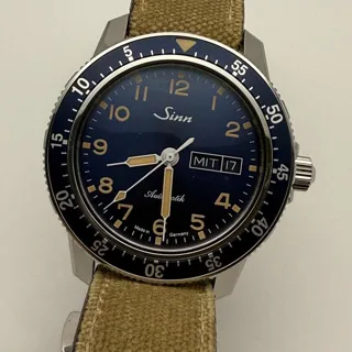 Sinn 104 104.0112 41mm Stainless steel Blue