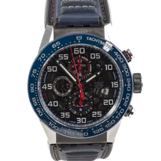 TAG Heuer Carrera CAR2A1N 45mm Stainless steel and PVD Blue and Skeletonized