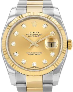 Rolex Datejust 116233 36mm Yellow gold and Stainless steel Champagne