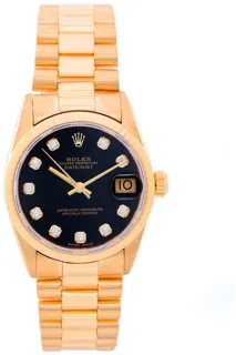 Rolex Datejust 31 68278 Yellow gold Black