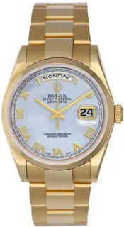 Rolex Day-Date 36 118208 Yellow gold White