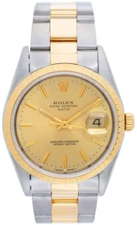 Rolex Oyster Perpetual Date 15223 Stainless steel and 18k yellow gold