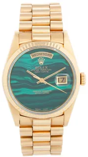 Rolex President 18238 36mm Yellow gold Custom Malachite