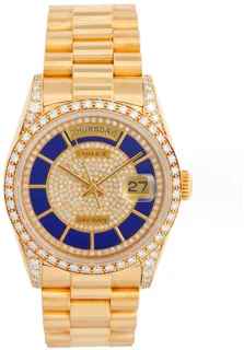 Rolex President Day-Date 18388 36mm Yellow gold Lapis Lazuli$Diamond