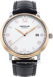 Montblanc Tradition 114336 40mm brushed/polished steel White