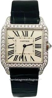 Cartier Santos Dumont WH100651 18 carat white gold$diamond set Silver