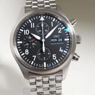 IWC Pilot Chronograph 3717 42mm Stainless steel Black