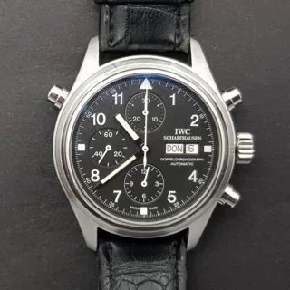 IWC Pilot Double Chronograph IW3713 42mm Stainless steel Black