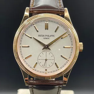 Patek Philippe Calatrava 6119R-001 39mm Rose gold Silver