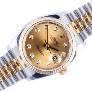 Rolex Oyster Perpetual "Datejust" 116233 36mm Yellow gold and Stainless steel Champagne