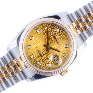 Rolex Oyster Perpetual "Datejust" 116233 36mm Yellow gold and Stainless steel Champagne