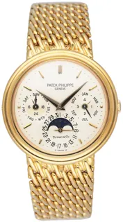 Patek Philippe Perpetual Calendar 3945J 36mm Yellow gold Silver