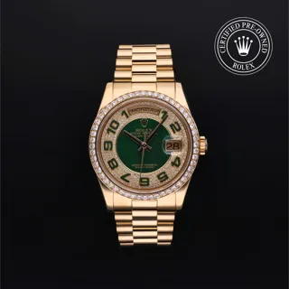 Rolex Day-Date 118348 36mm Gold 18 Carat Yellow Green