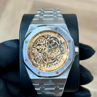 Audemars Piguet Royal Oak Double Balance Wheel Openworked 15407ST.OO.1220ST.02 () 41mm Stainless steel Golden