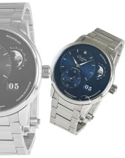 Glashütte PanoMaticLunar 1-90-02-46-32-71 40mm Stainless steel Blue