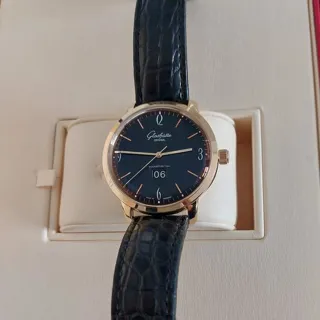 Glashütte Sixties Panorama Date 39-47-02-01-04 42mm Rose gold Black