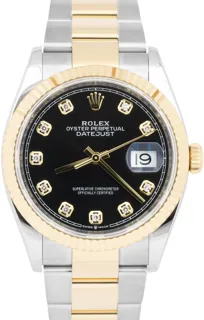 Rolex Datejust 36 126233 Stainless steel and 18k yellow gold Black