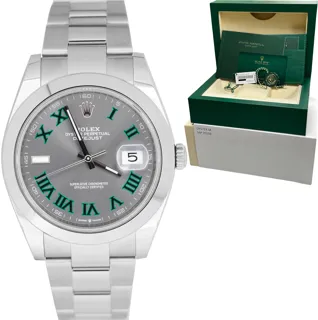 Rolex Datejust 41 126300 Stainless steel Rhodium$Green