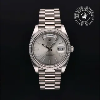 Rolex Day-Date 228239 White gold Silver