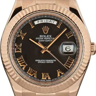 Rolex Day-Date II 218235 41mm Rose gold Black